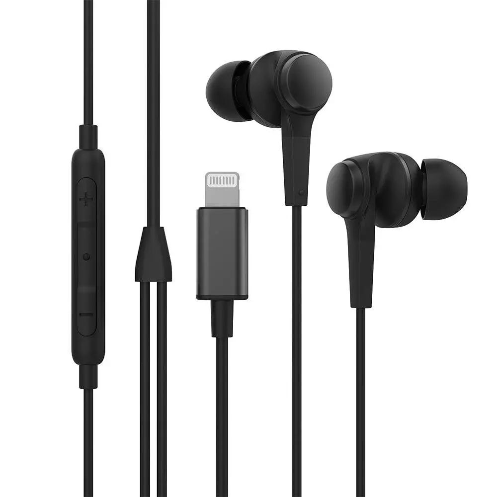Rewyre MFI Certified Lightning Wired Mic and Volume Control Earphones Black - Best Gifts Under $100