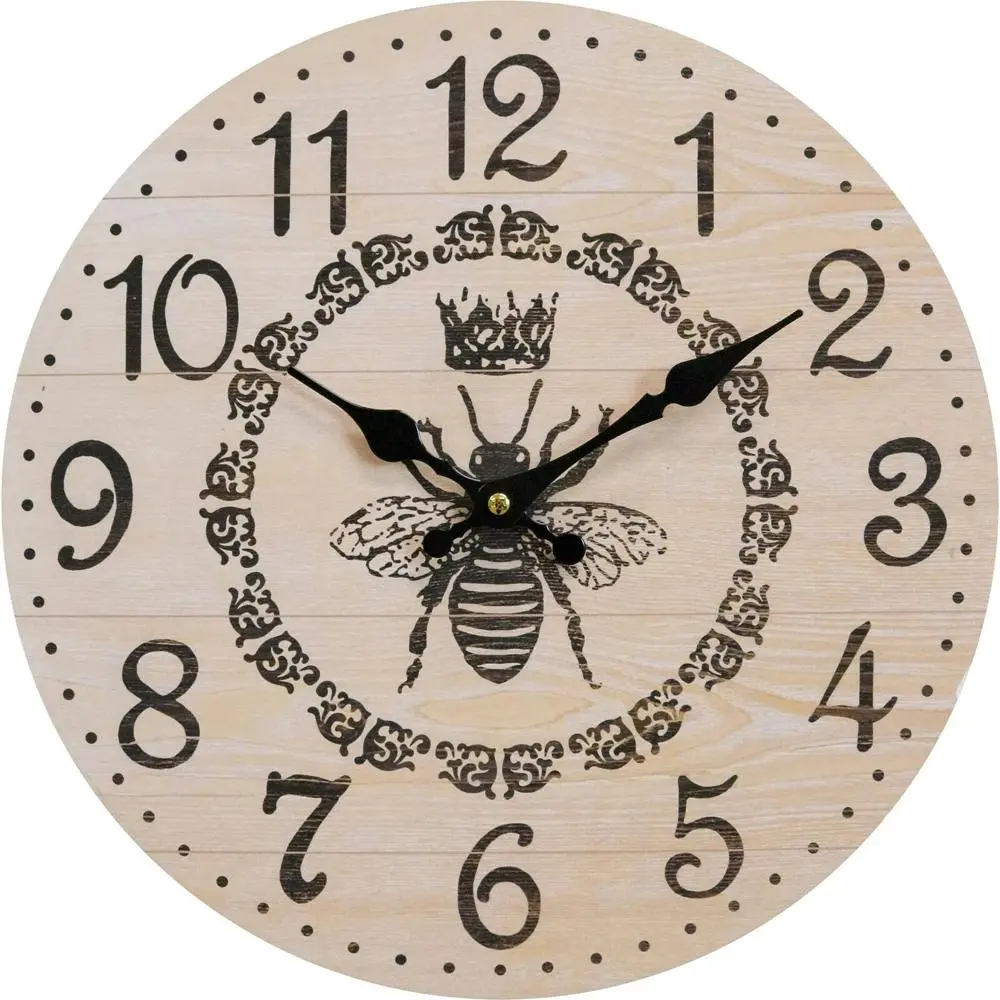 LVD Queen Bee Hanging Wall Clock Analogue 34cm Round Home/Office Room Decor - Home & Garden