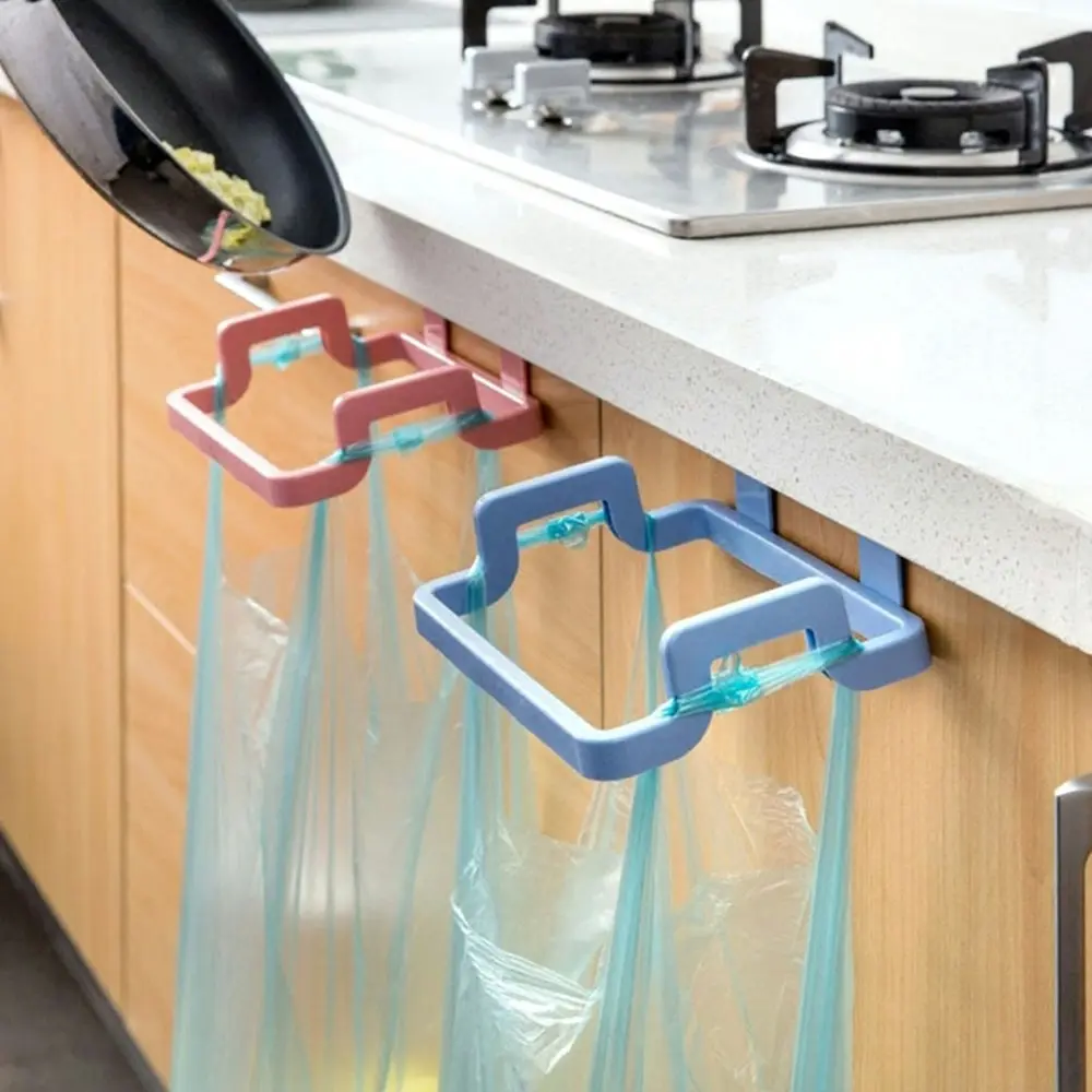 2Pcs Hanging Trash Bag Rack Rubbish Bag Storage Rack Holder Kitchen Gadgets - Home & Garden
