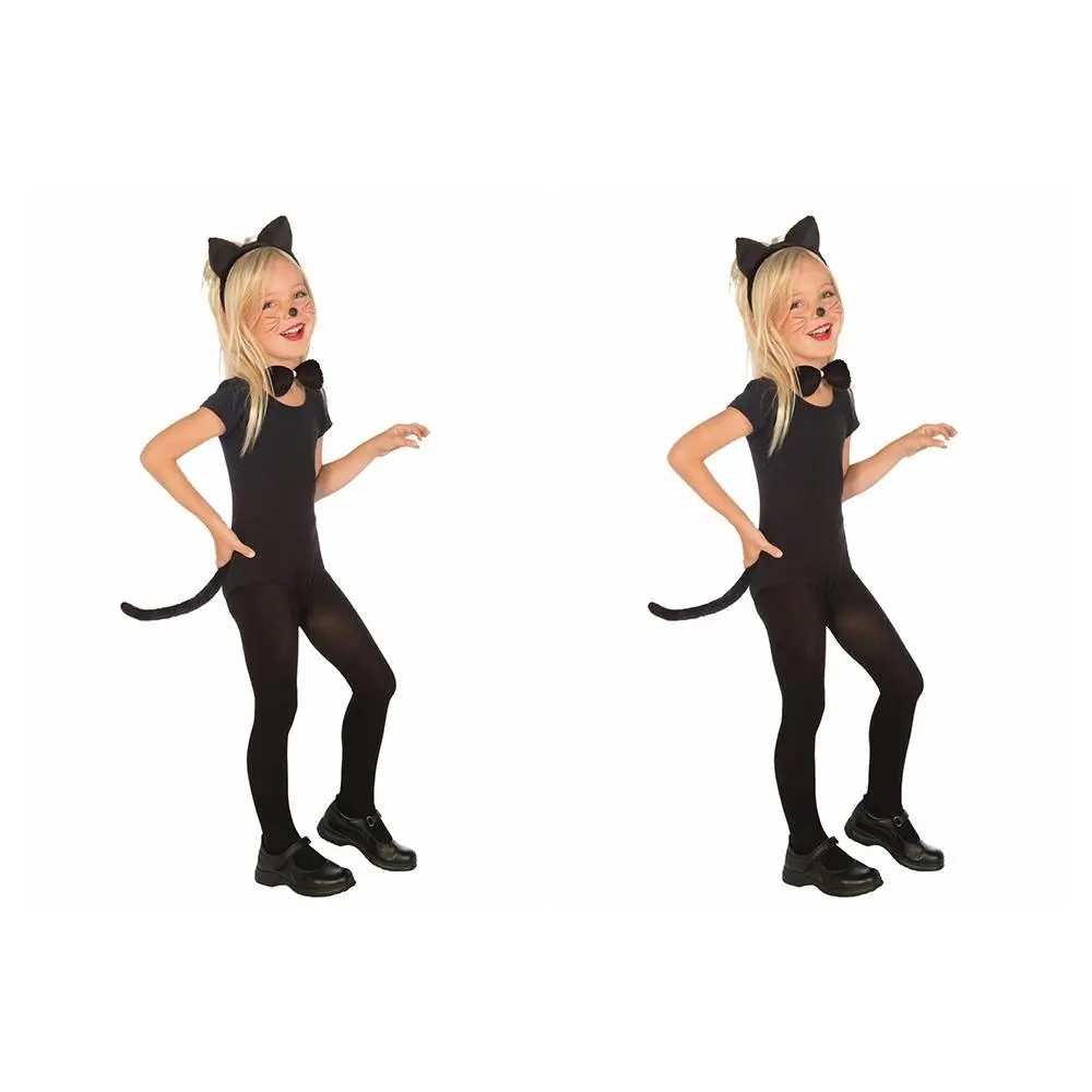 2x Rubies Child Kitty Cat Plush Kit Kids/Girls Costume Party Cosplay BLK - Fashion