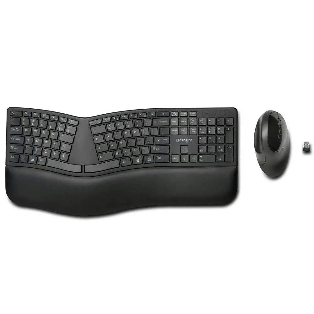 Kensington Dual Wireless Ergo Keyboard & Mouse Combo Set for Desktop/PC Black - Electronics