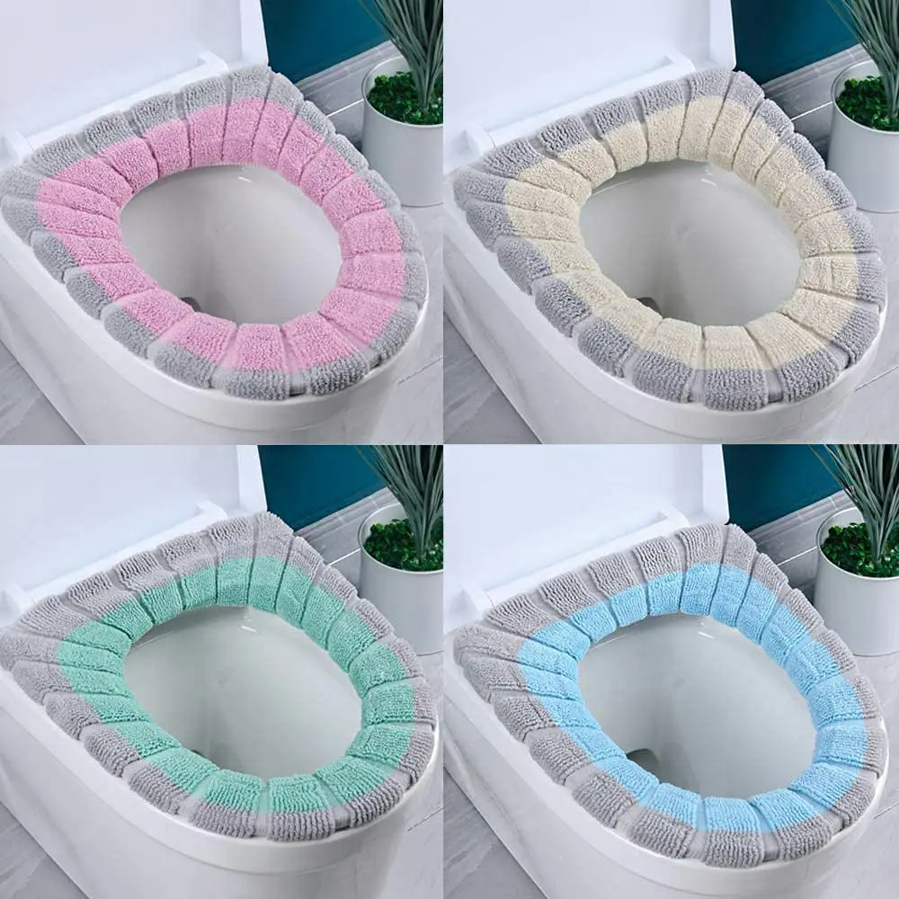 4 Pcs toilet cover knitted toilet seat cover - Home & Garden