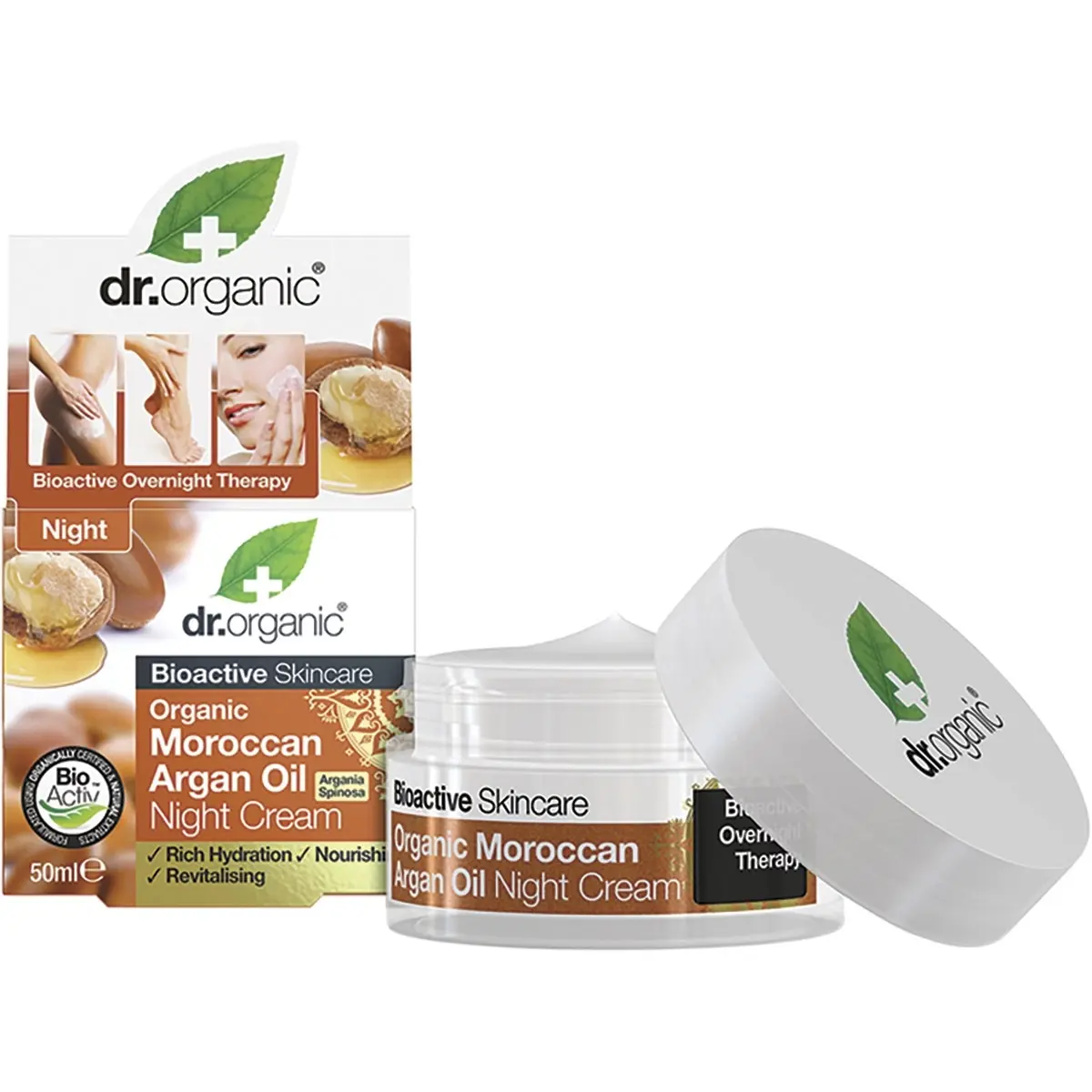DR ORGANIC Night Cream Organic Moroccan Argan Oil 50ml - Beauty