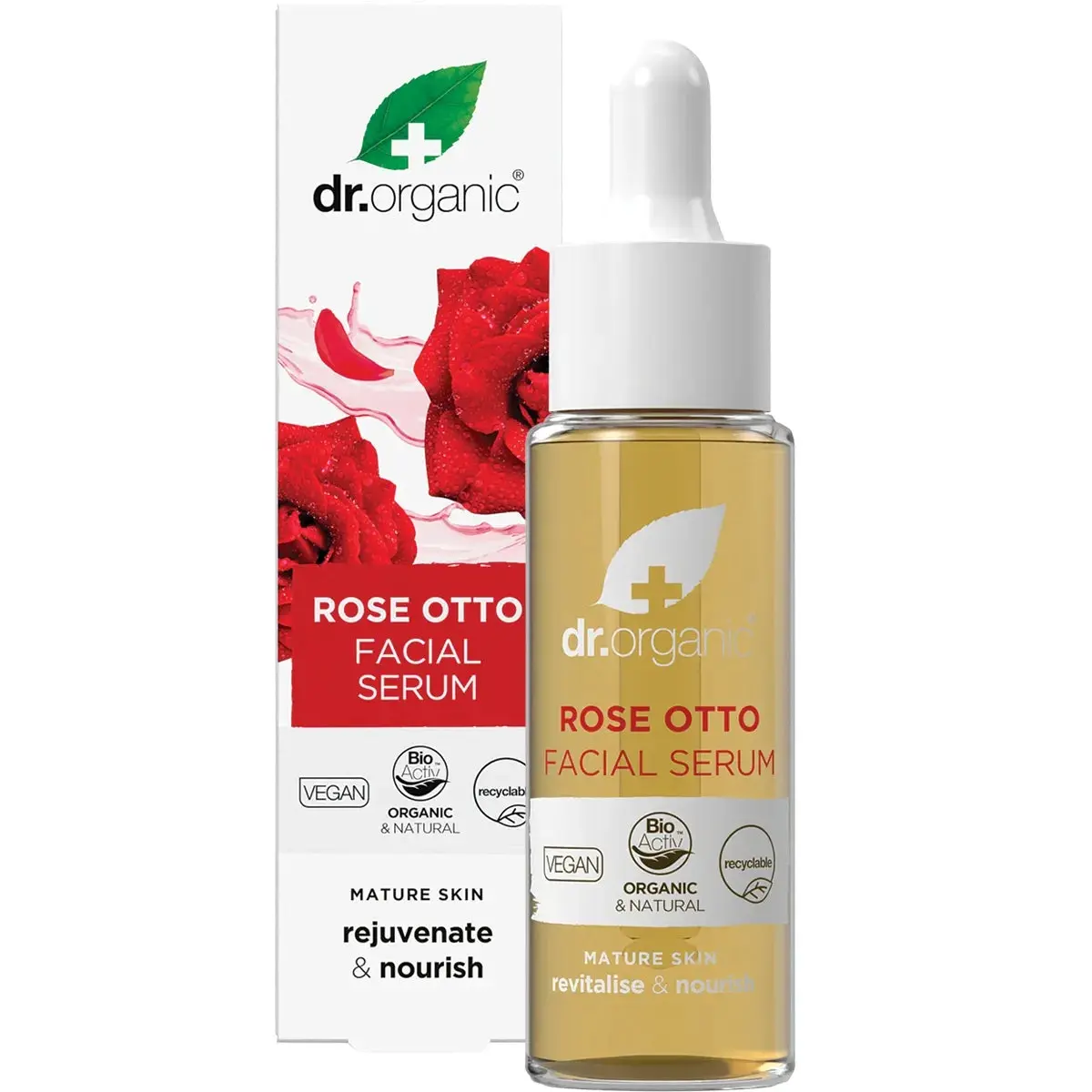 DR ORGANIC Facial Serum Organic Rose Otto 30ml - Beauty