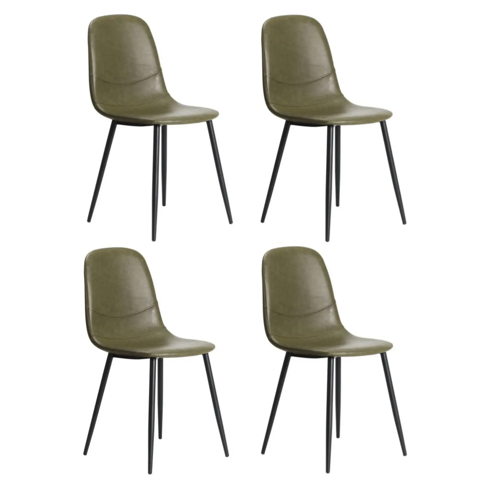 Oikiture 4x Dining Chairs Kitchen Accent Chair Lounge Room PU Leather Green - Furniture