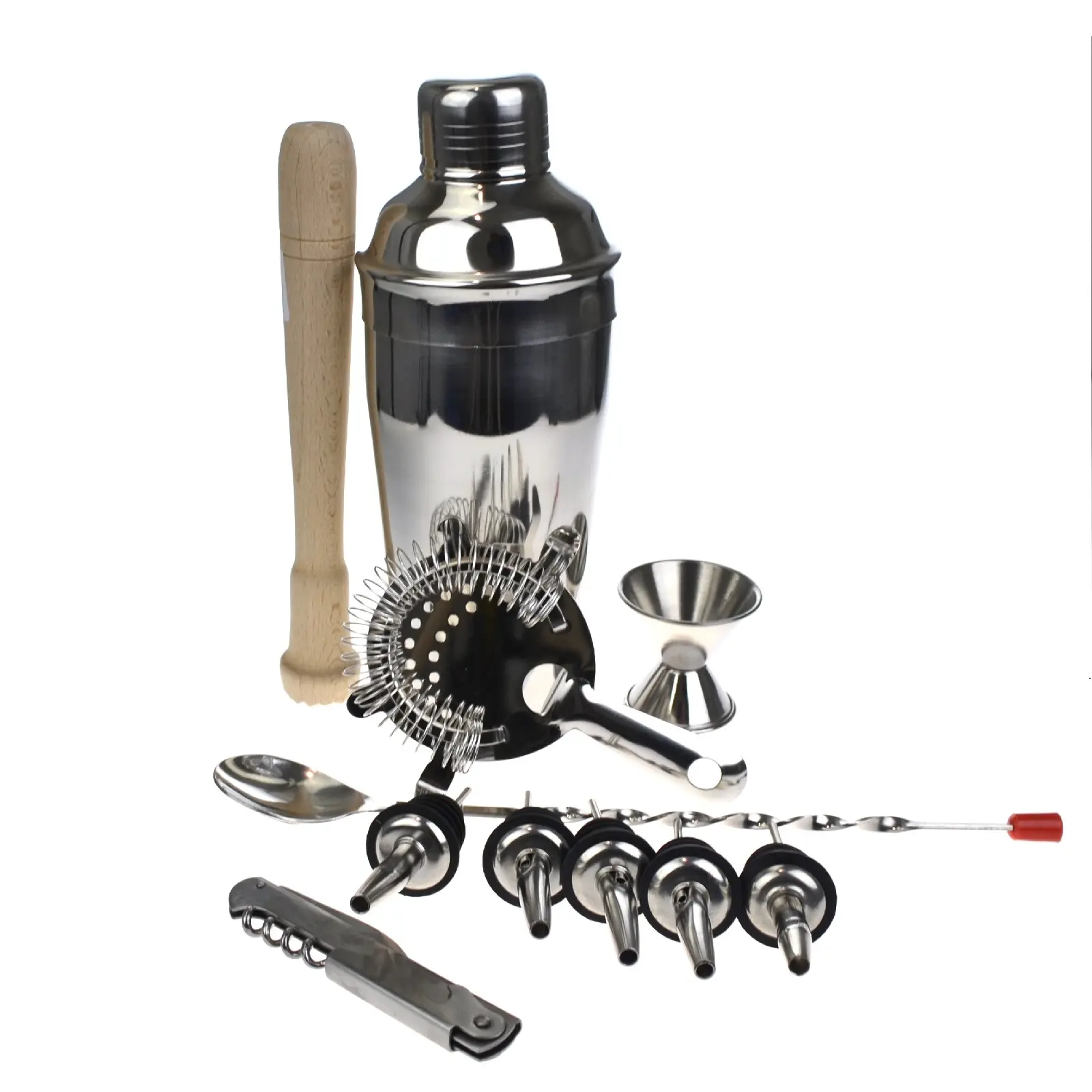 PURPLESPOILZ DELUXE 10 PIECE COCKTAIL SHAKER SET - WITH FREE WAITERS FRIEND