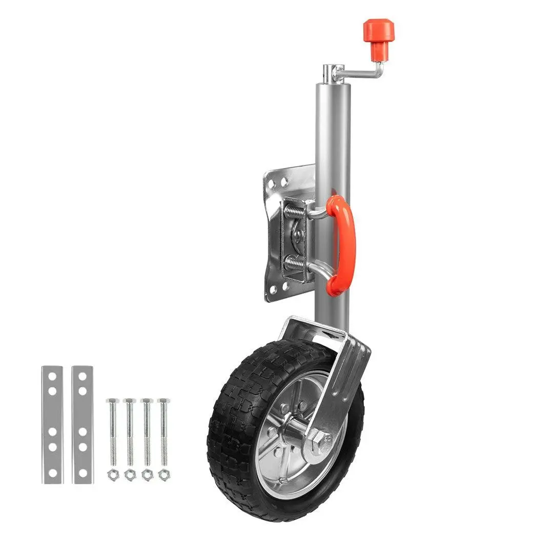 Jockey Wheel 10 inch Swing Up 1000kg Rubber Wheels Bolt On Trailer Caravan Boat - Automotive