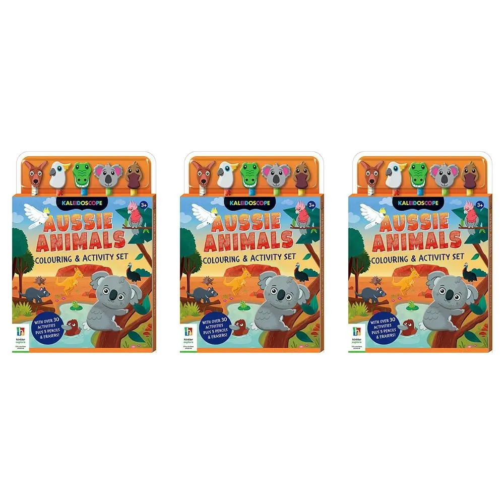 3x Kaleidoscope Aussie Animals Colouring & Activity Set Colouring Book 3y+ - Entertainment