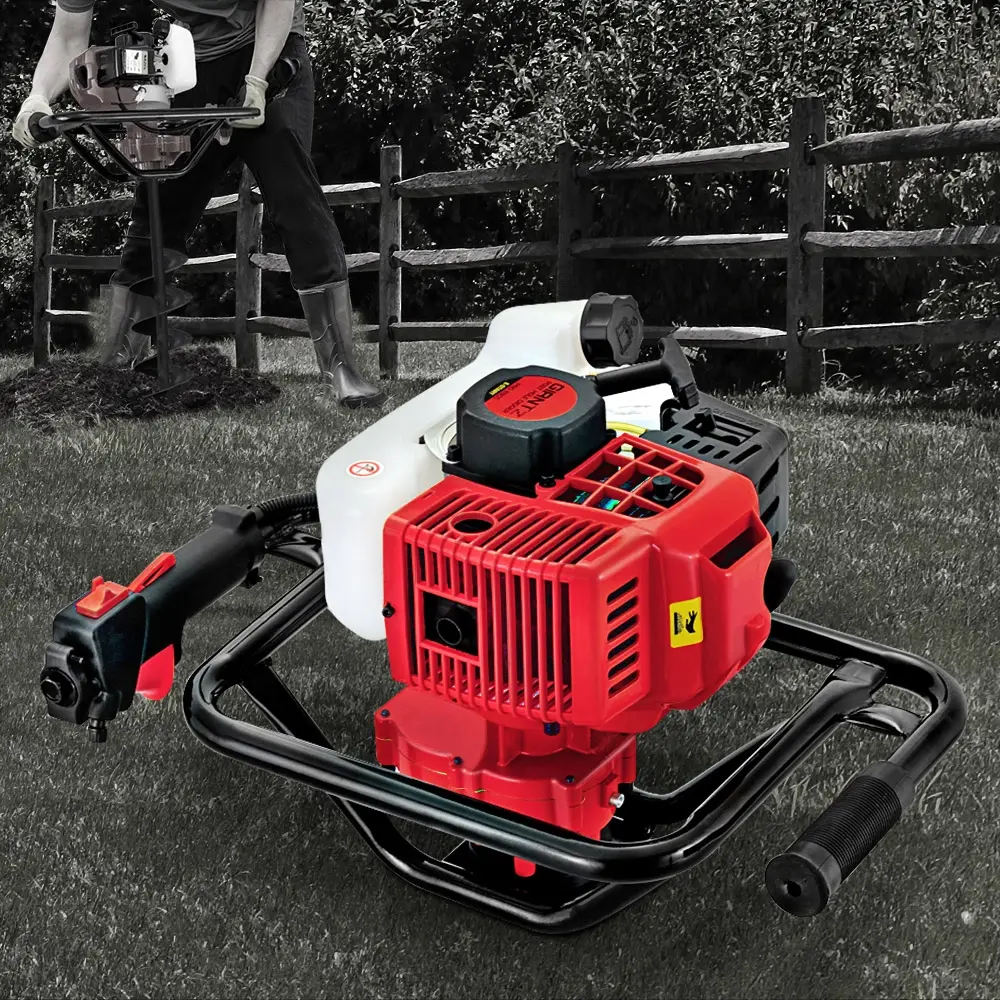 Giantz Post Hole Digger Motor Only Hand Petrol Engine Diggers E-start Red