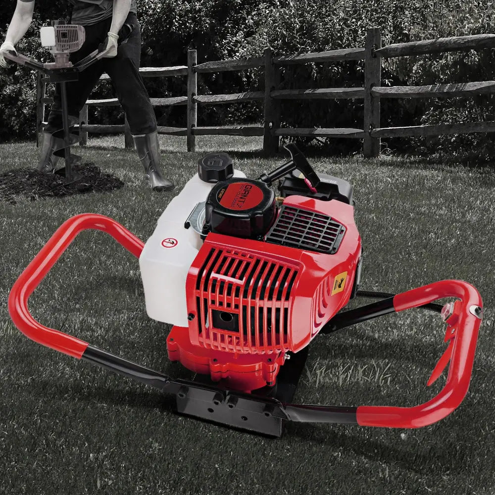 Giantz Post Hole Digger Motor Only Hand Petrol Engine Diggers E-start Red RDBK