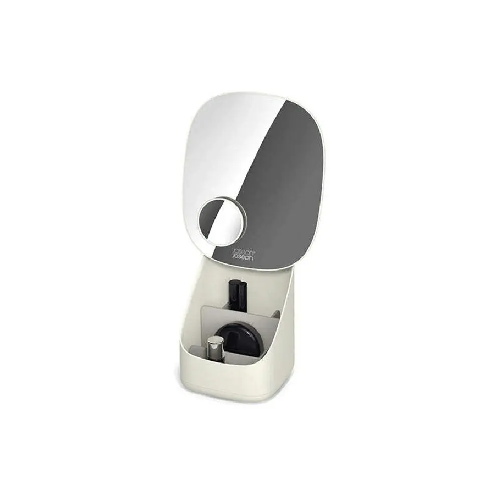 Joseph & Joseph Viva Compact Pedestal Mirror w/ Cosmetic Storage Organiser Shell - Home & Garden