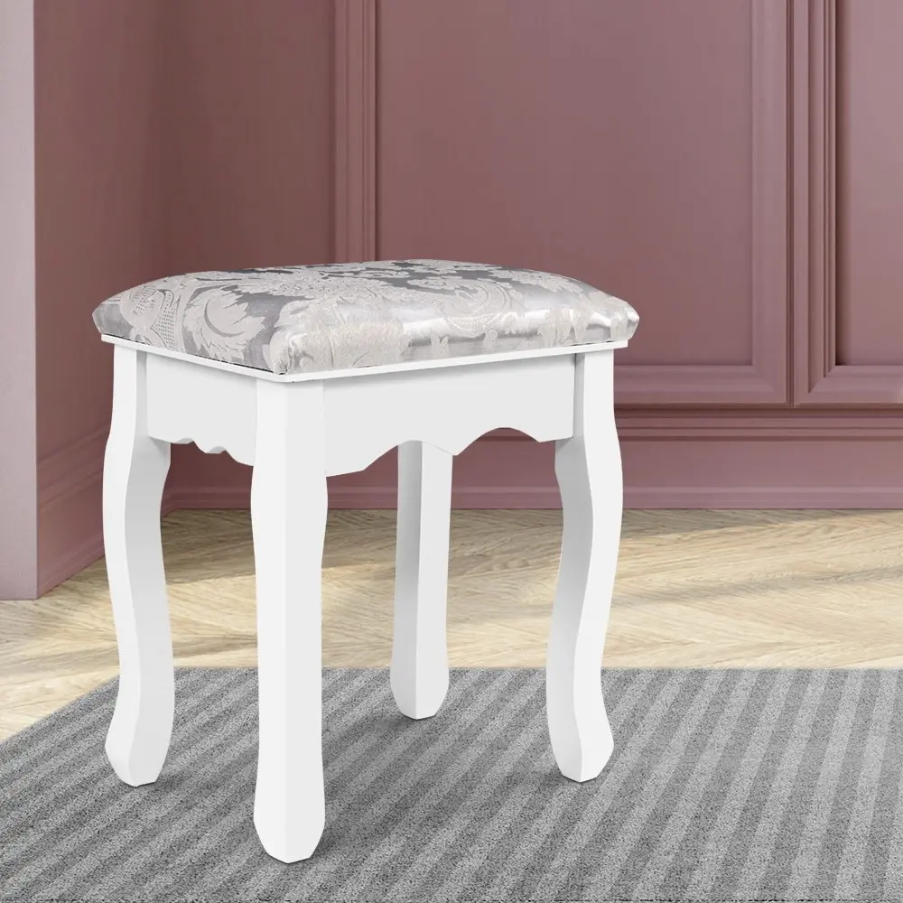 Artiss Dressing Table Stool Velvet White - Furniture