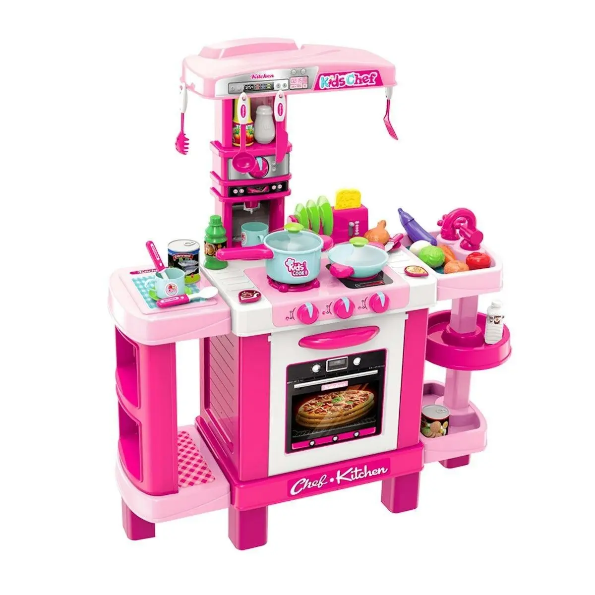 Ausway 29 Pcs Large Kids Kitchen Pretend Play Set Children Cooking Toys Toddler Gift - Toys & Games