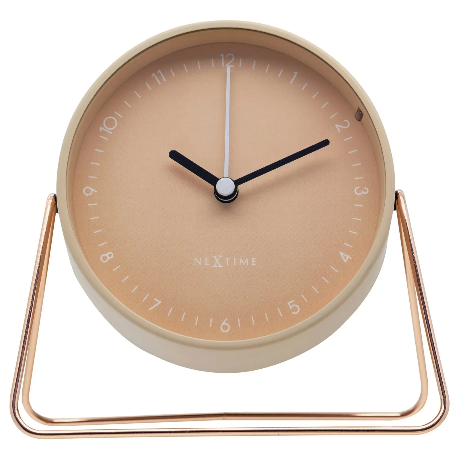 NeXtime Berlin Metal 14x13cm Analogue Table/Desk Alarm Clock w/ Night Light Pink - Home & Garden