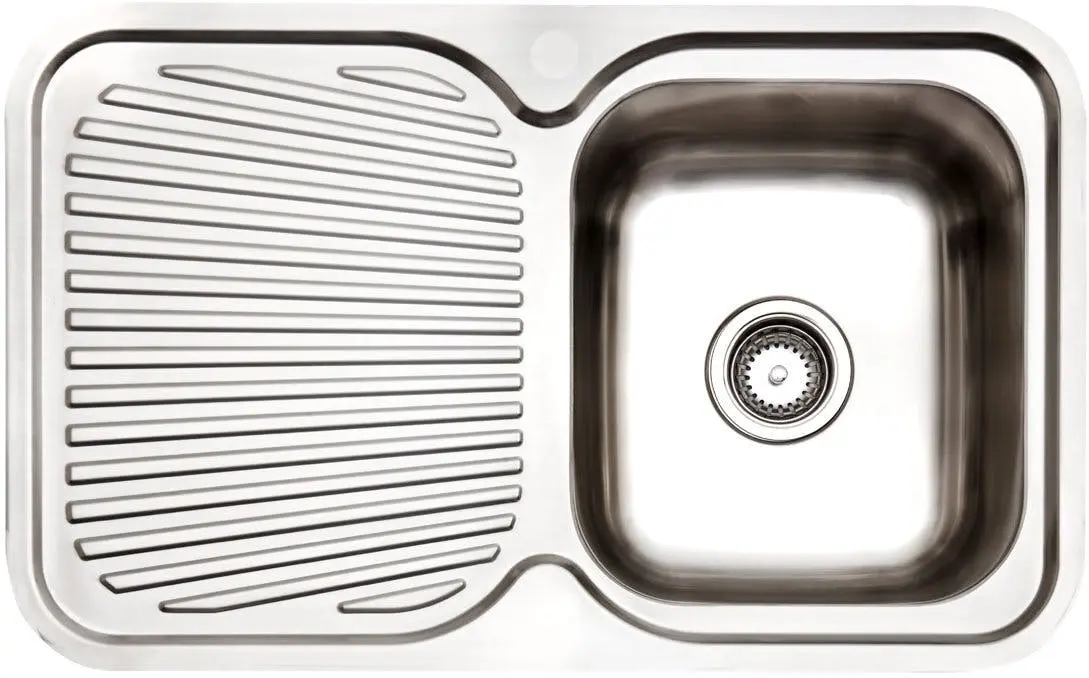 Arc Single Bowl Left Hand Drainer Inset Sink - Hardware