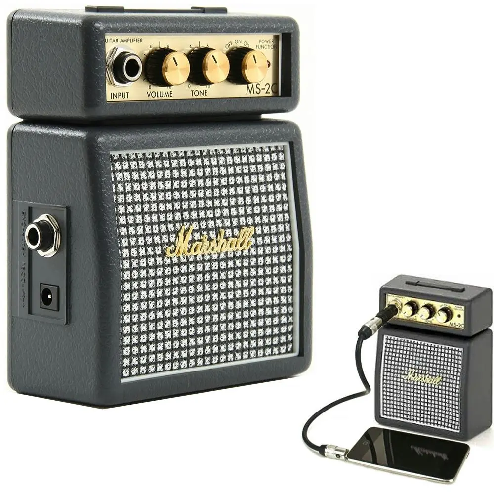 Marshall MS2C Classic Portable Micro Amplifier Amp Speaker for Guitar Instrument - Best Gifts Under $100