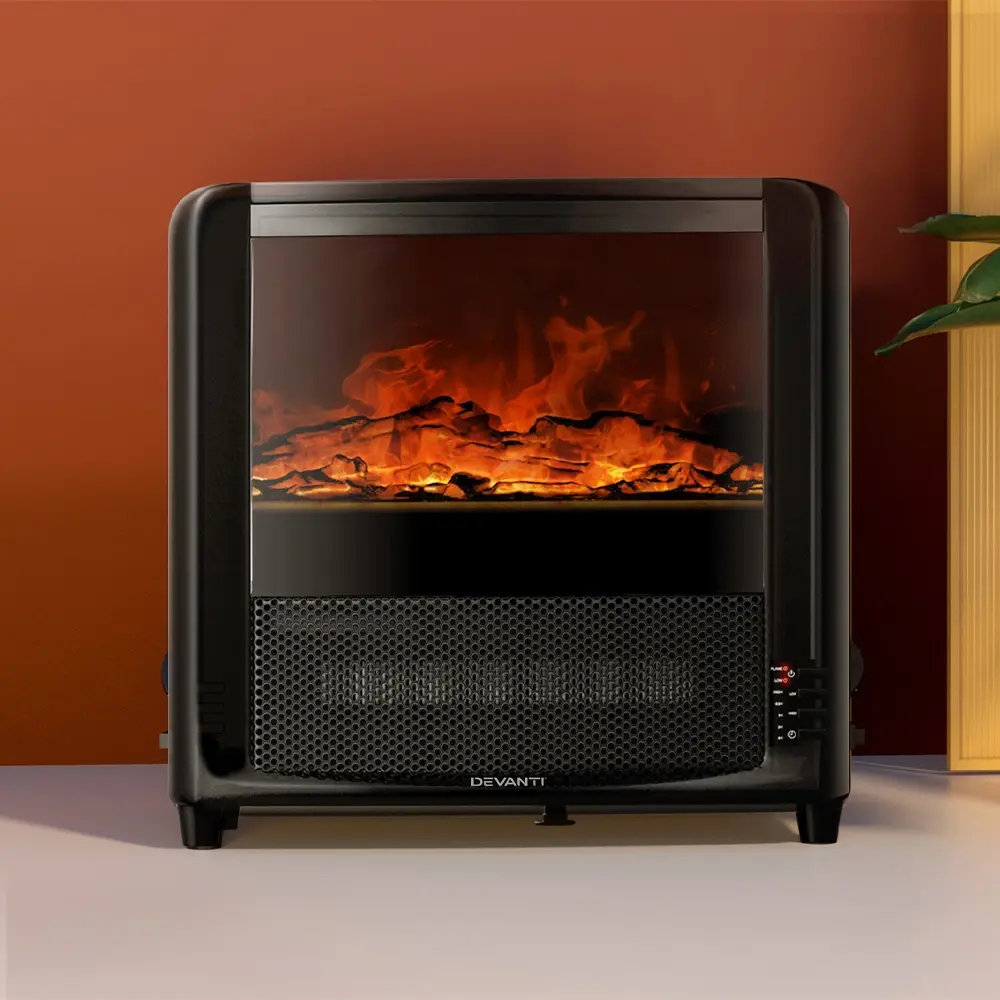 Devanti Electric Fireplace Fire Heaters 2000W - Home & Garden