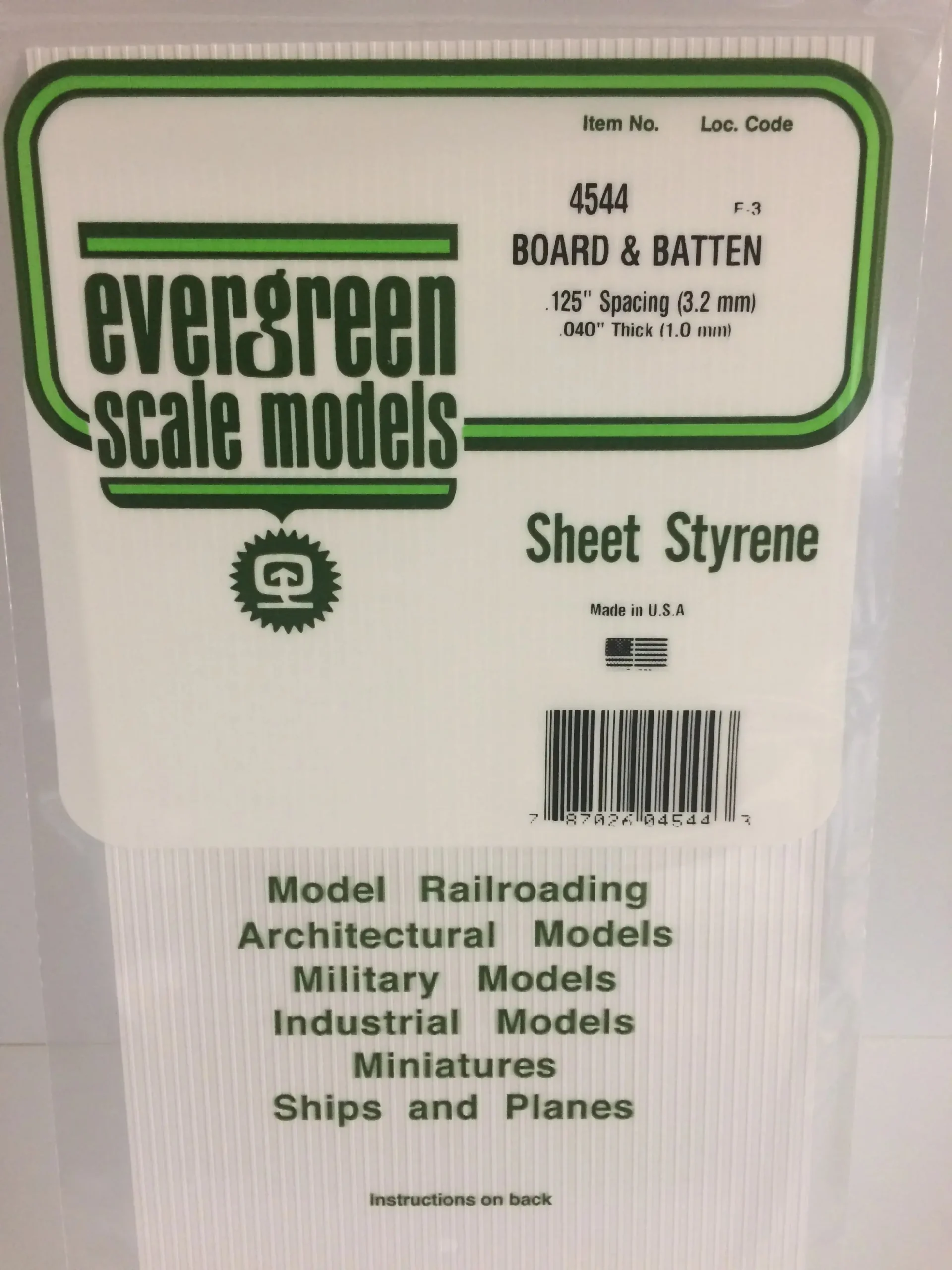 14544 White Polystyrene Board and Batten Sheet 0.125 x 12 x 24 / 3.2mm x 30cm x 61cm - Hobbies