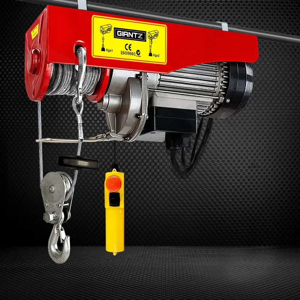 Giantz Electric Hoist Winch 400/800KG Cable 20M Rope Tool Remote Chain Lifting - Commercial