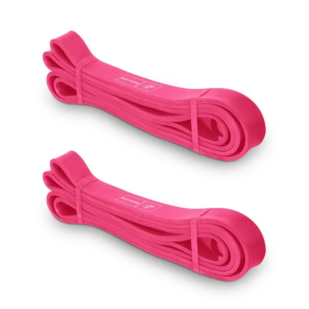 2x bodyworX Strength Band Workout/Gym Elastic Loop Extra Extra Light 22mm Pink - Sports & Outdoor