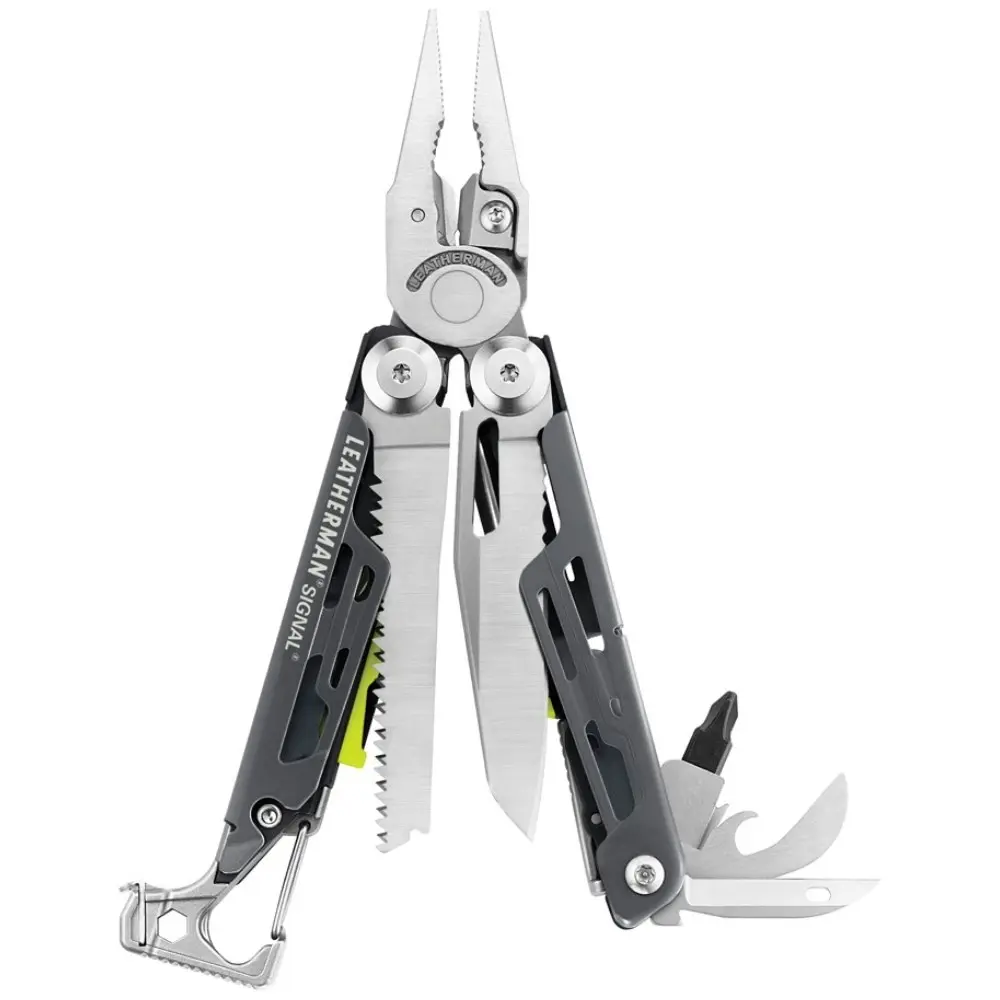 New Leatherman Grey Signal Survivalist Multi Tool + Sheath Fire Starter - Sports & Outdoor