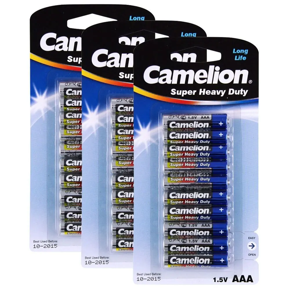 3x 10pc Camelion Super Heavy Duty AAA Battery Pack R03P UM4 Micro Batteries - Electronics