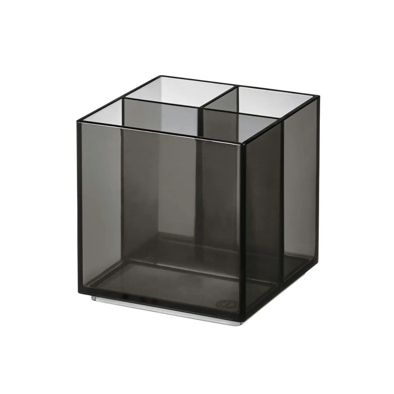 Idesign 10.79cm Cosmetic Cube Makeup Storage Holder Organiser Smoke/Matte Black - Beauty