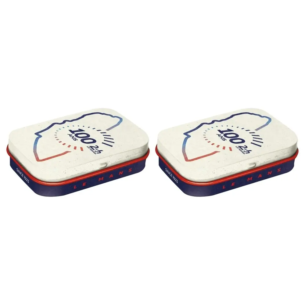 2x Nostalgic Art 4x6cm Mint Steel Trinket Box 24h Le Mans Circuit 100 Years WHT - Groceries