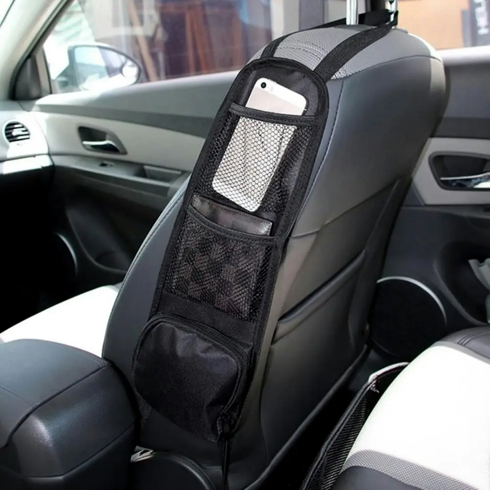 Car Organizer Side Storage Hanging Bag Multi Pocket Drink Holder Mesh Pocket - Automotive
