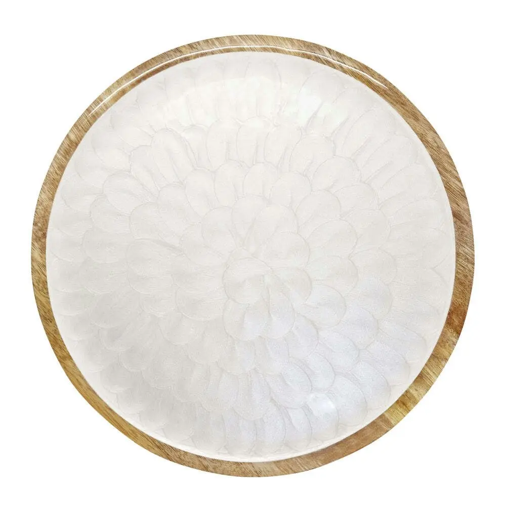 J.Elliot Como 29cm Footed Serving Plate Party Tableware Food Dish Round Pearl - Home & Garden