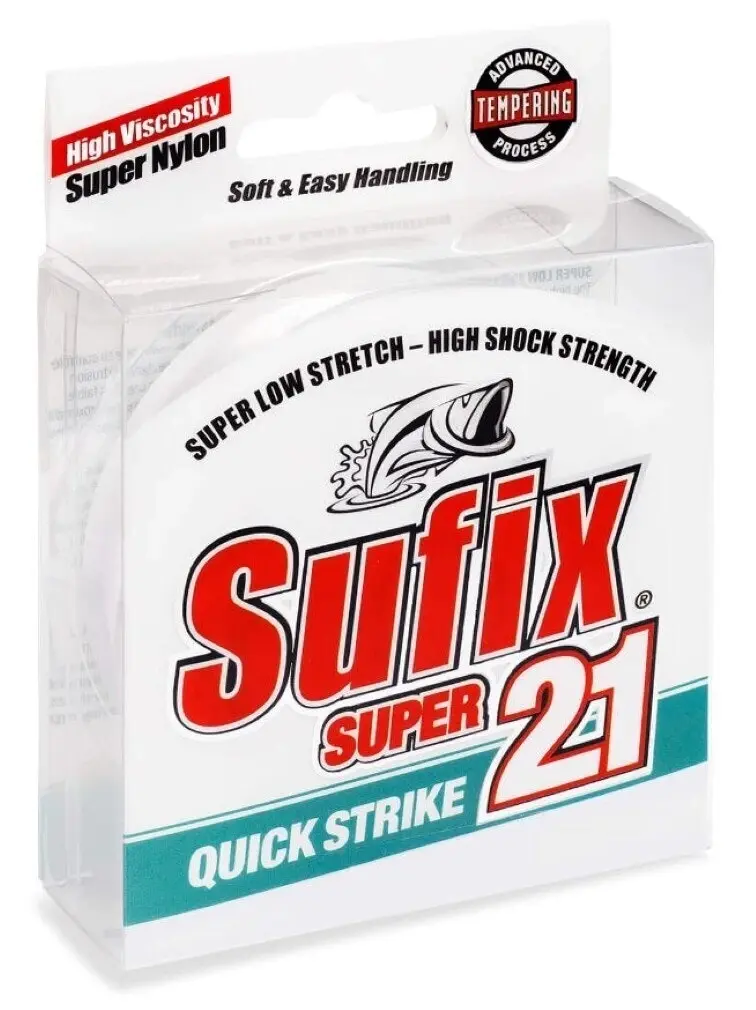 240m Spool of 50lb Sufix Super 21 Clear Monofilament Fishing Line - Sports & Outdoor