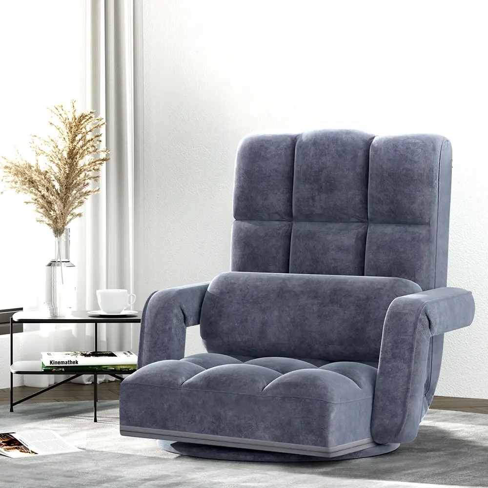 Artiss Floor Chair Lounge Sofa Swivel Charcoal - Furniture