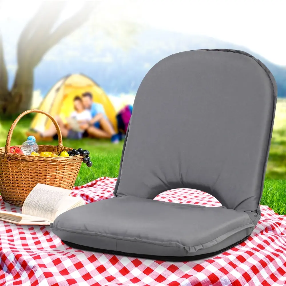 Artiss Floor Lounge Sofa Camping Chair Grey - Furniture