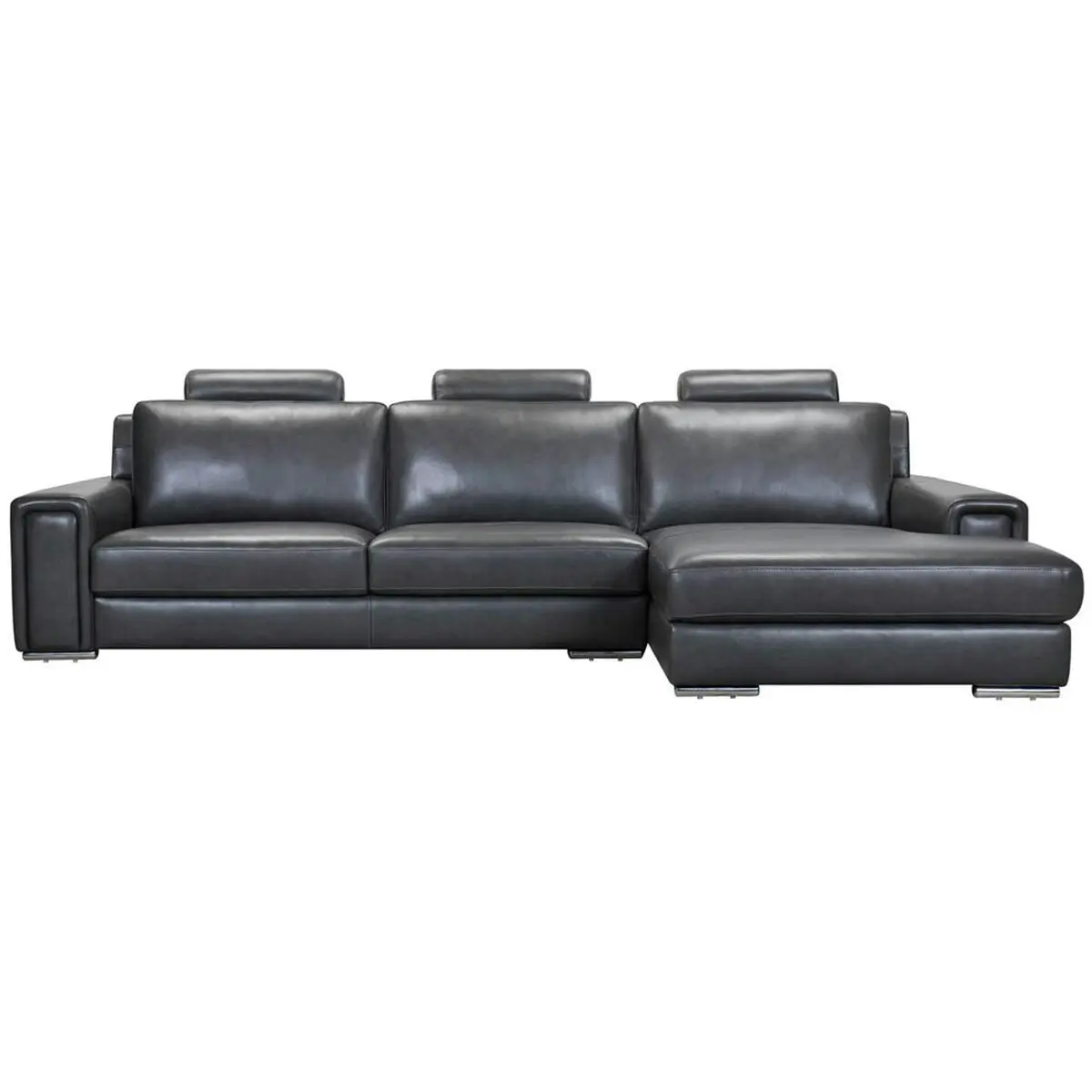 Kalona Ahlbeck Anthracite Three Seater Left Facing Chaise Sofa - Furniture