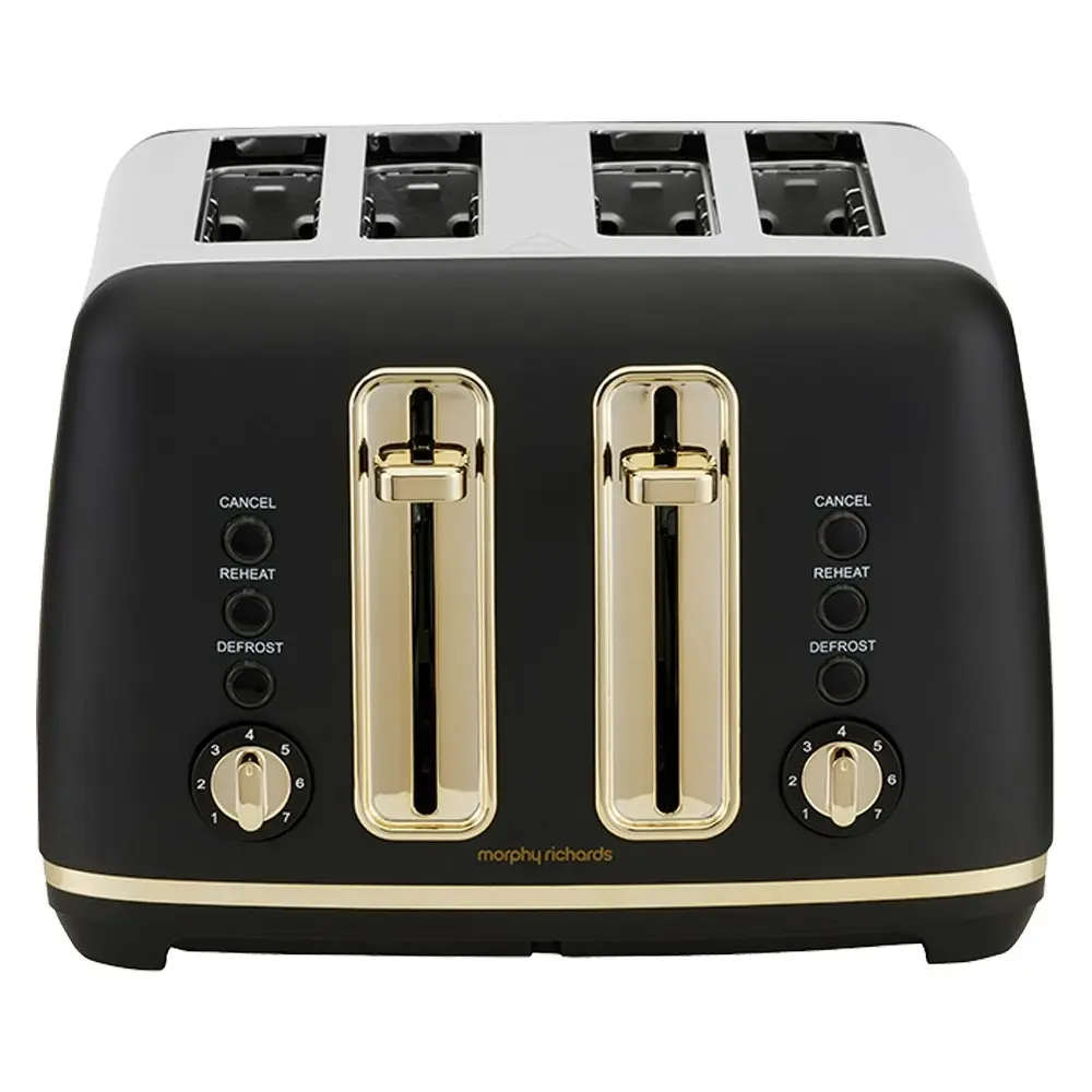 Morphy Richards Ascend Adjustable 4 Slice Toaster w/Crumb Tray 2000W Gold/Black - Home & Garden