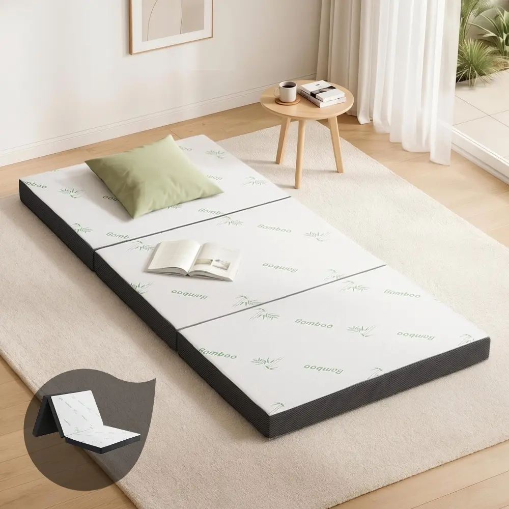 Giselle Bedding Foldable Mattress Folding Foam Single Bamboo - Ultimate Mattress Sale - Save up to $600
