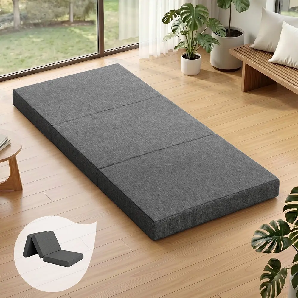 Giselle Bedding Foldable Mattress Folding Foam Bed Single Grey - Ultimate Mattress Sale - Save up to $600