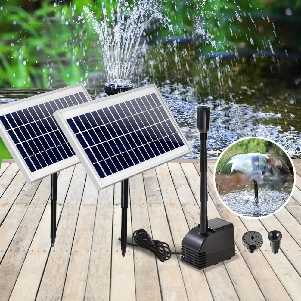 Gardeon Solar Pond Pump Submersible Water Fountain Kit with 2 Panels 7.2FT - Home & Garden