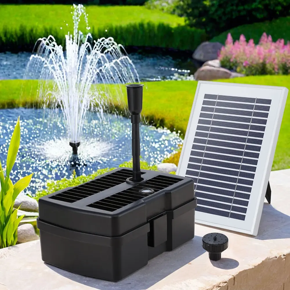 Gardeon Solar Submersible Water Pond Fountain Pump with Filter Box 4.6FT 470L/H - Home & Garden
