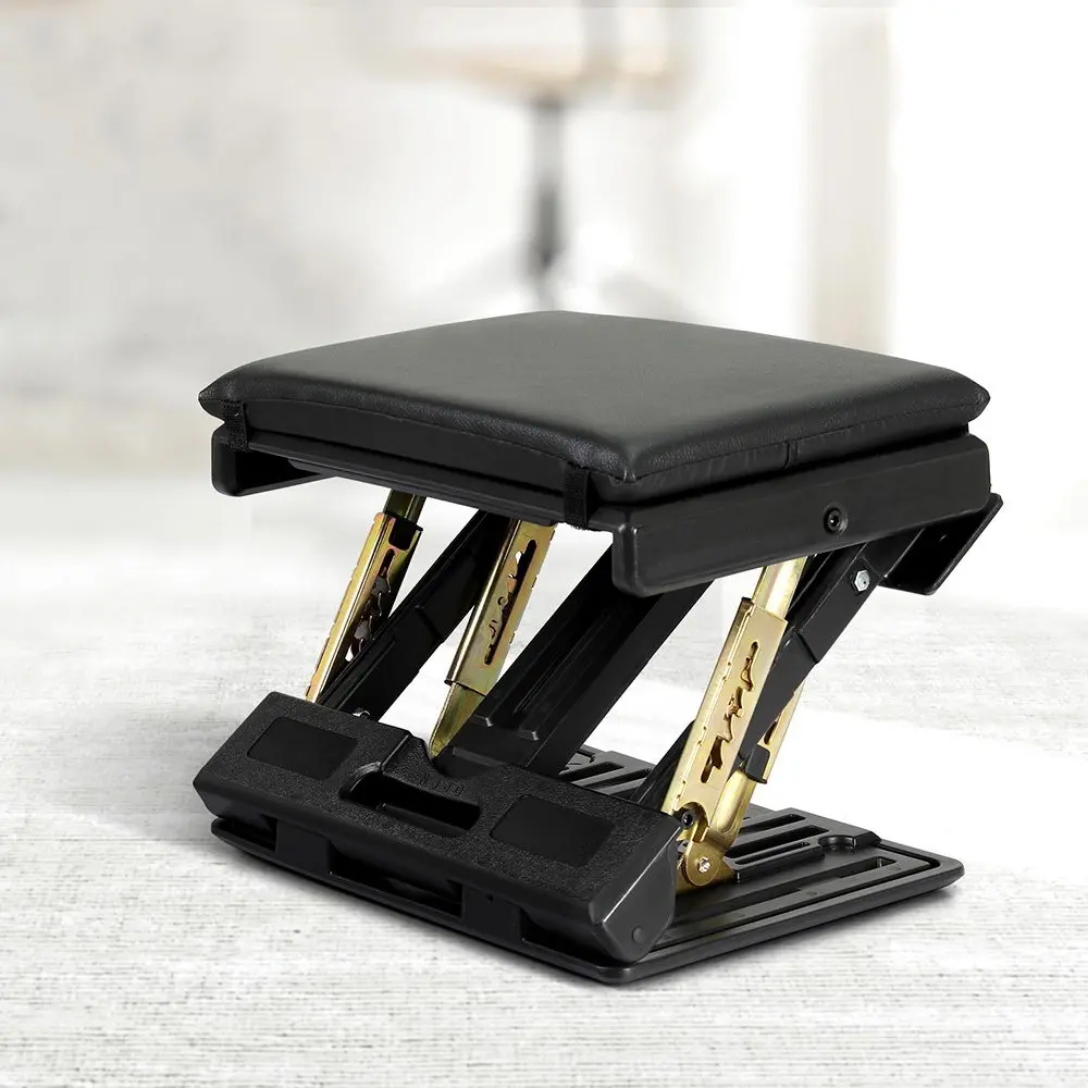 Artiss Foot Rest Stool Office Under Desk Fold Footrest Massage Cushion Pad Black - Furniture