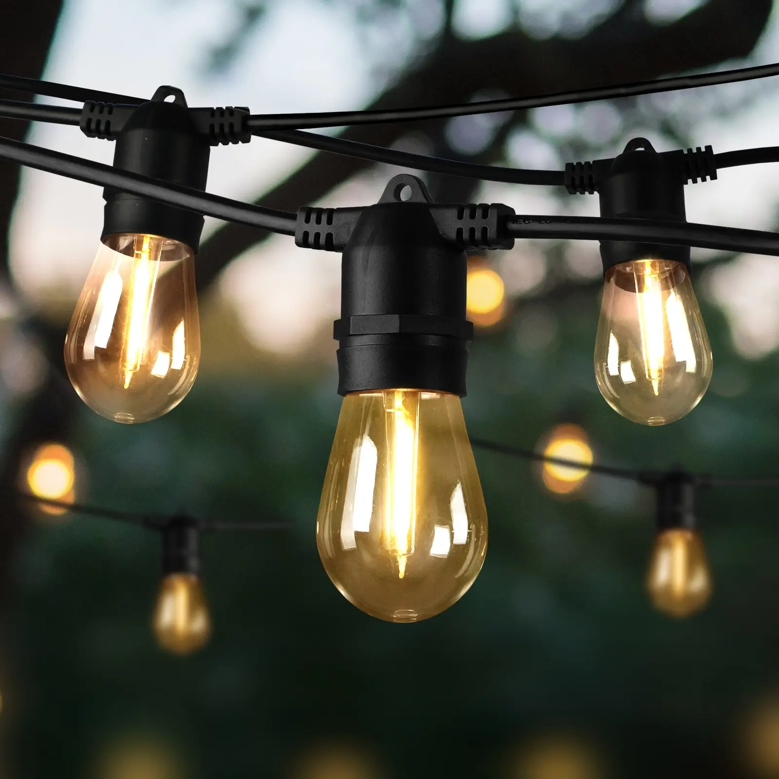 Mazam 20M Solar LED Festoon String Lights Christmas Waterproof Outdoor Garden - Home & Garden