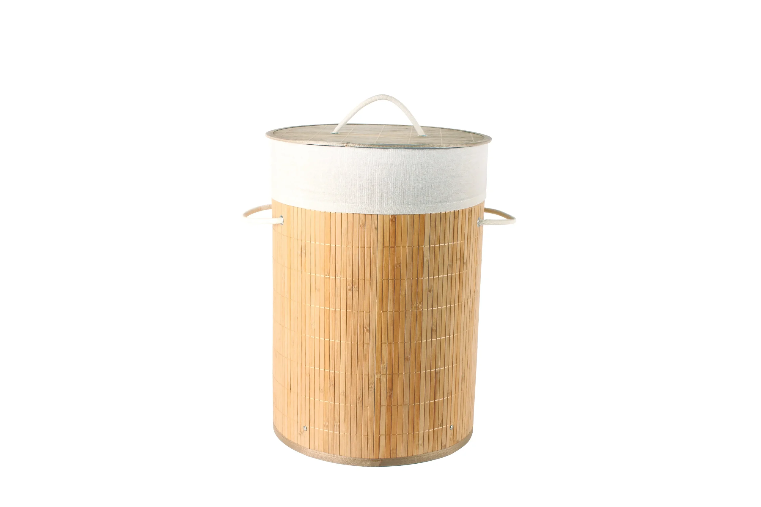 Kalib Bamboo Laundry Basket With Lining 50 x 35cm - Home & Garden