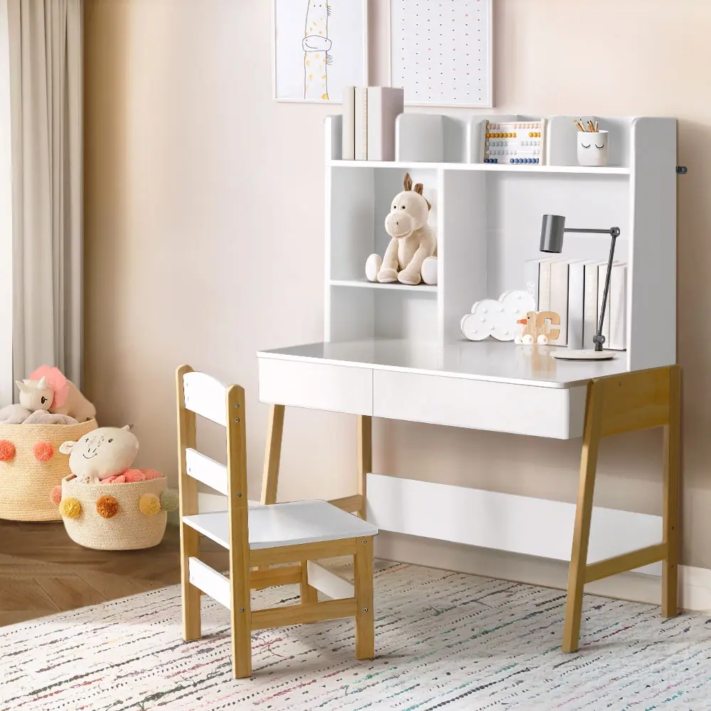 Keezi 2PCS Kids Table and Chairs Set Study Activity Toys Storage Desk Drawer - Up to 70% Off Kids & Baby Furniture