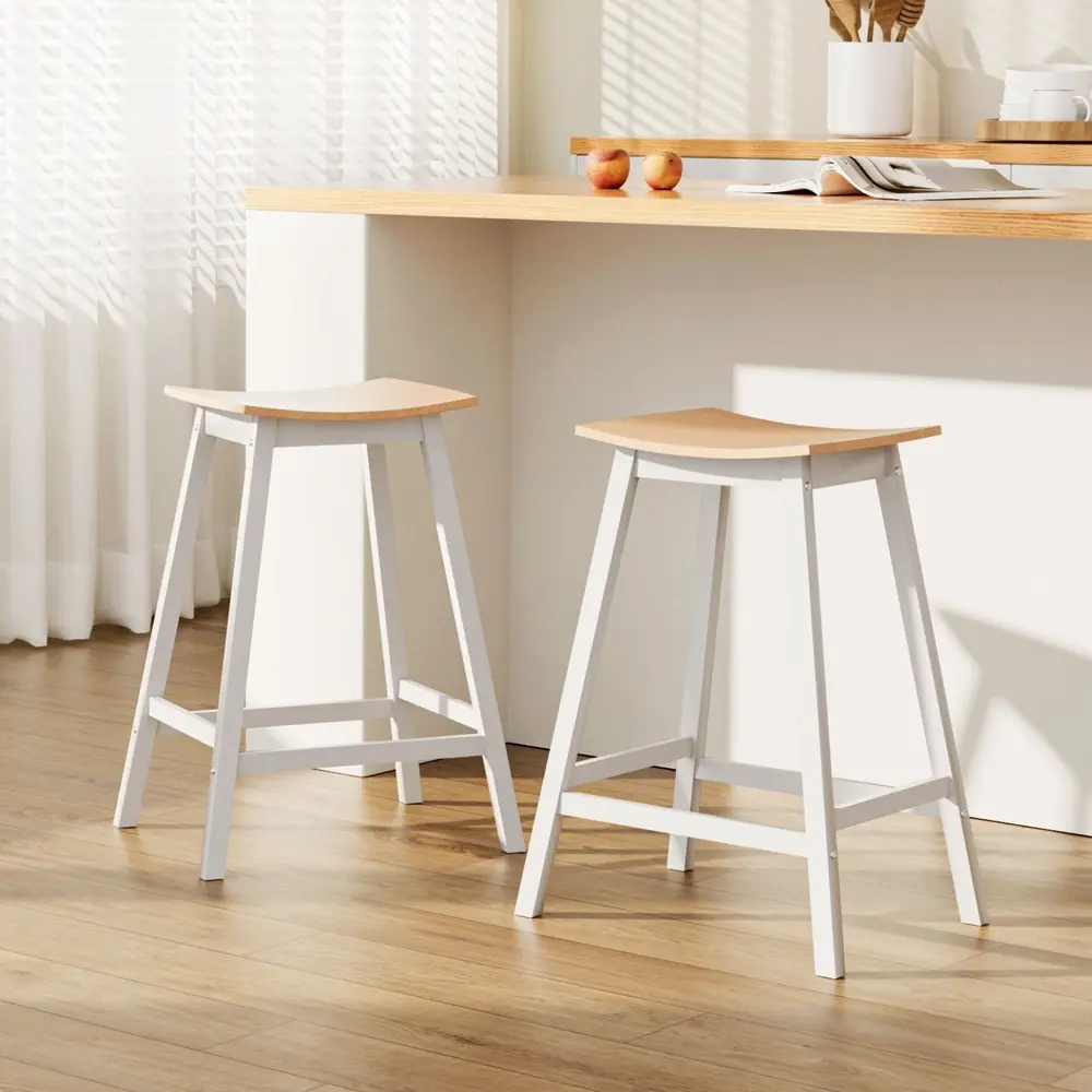 Artiss 2x Bar Stools Wooden Chairs Oak - Shop Dining Chairs & Bar Stools