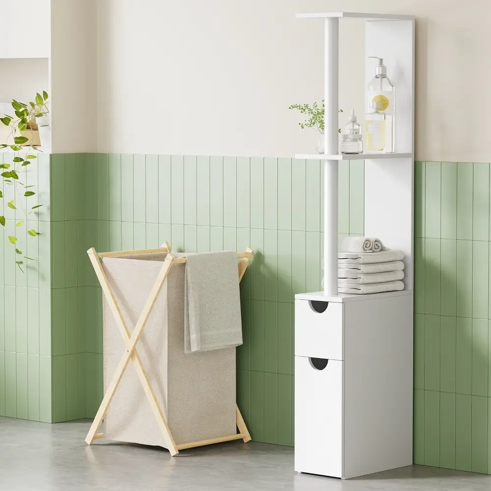 Artiss Bathroom Cabinet Storage 118cm Shelf White - Home & Garden