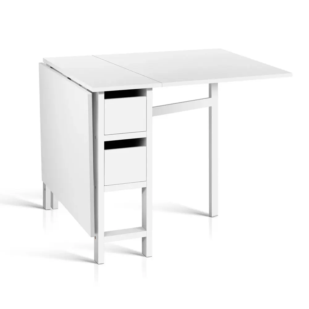 Artiss Dining Table Rectangular Extendable White - Furniture