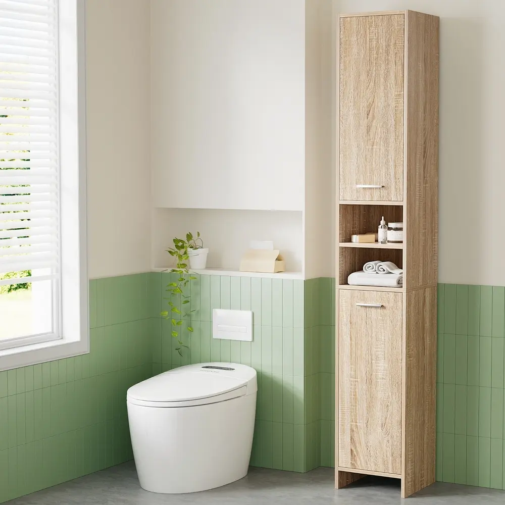 Artiss Bathroom Cabinet Storage 185cm Wooden - Home & Garden