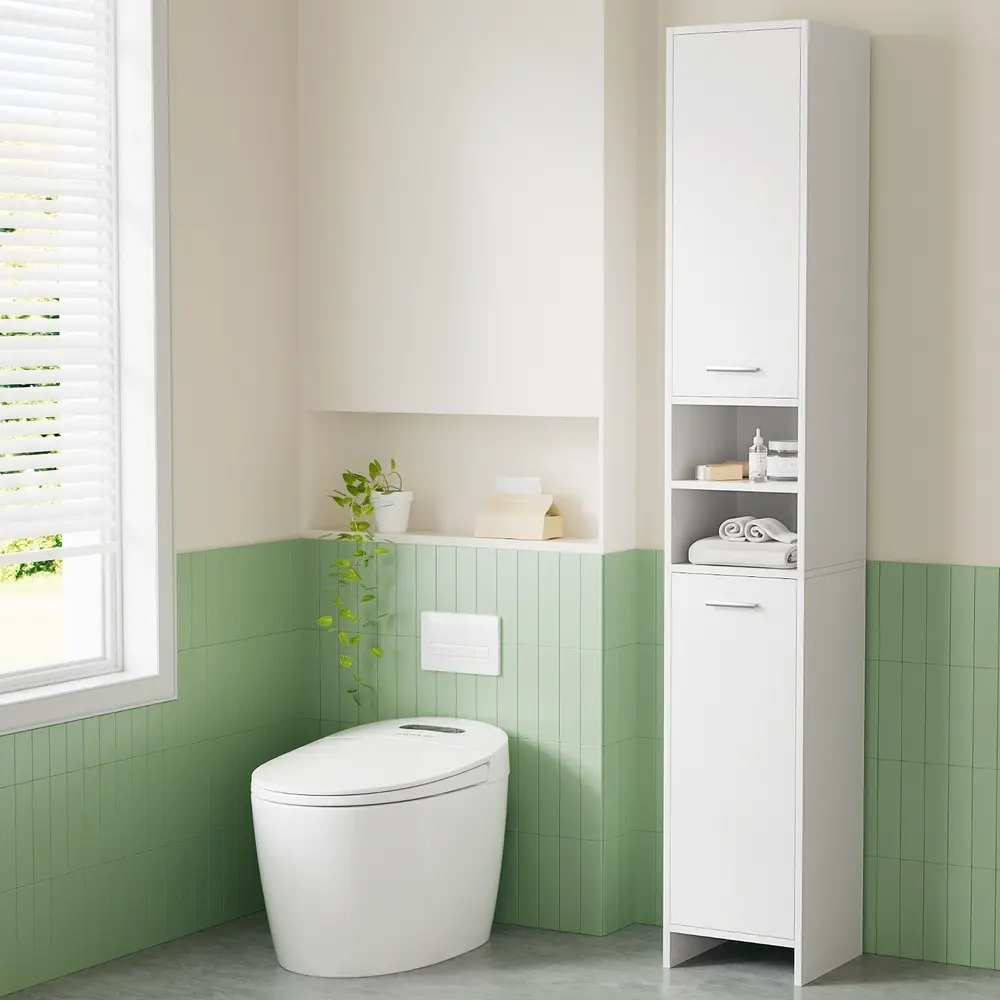 Artiss Bathroom Cabinet Storage 185cm White - Home & Garden