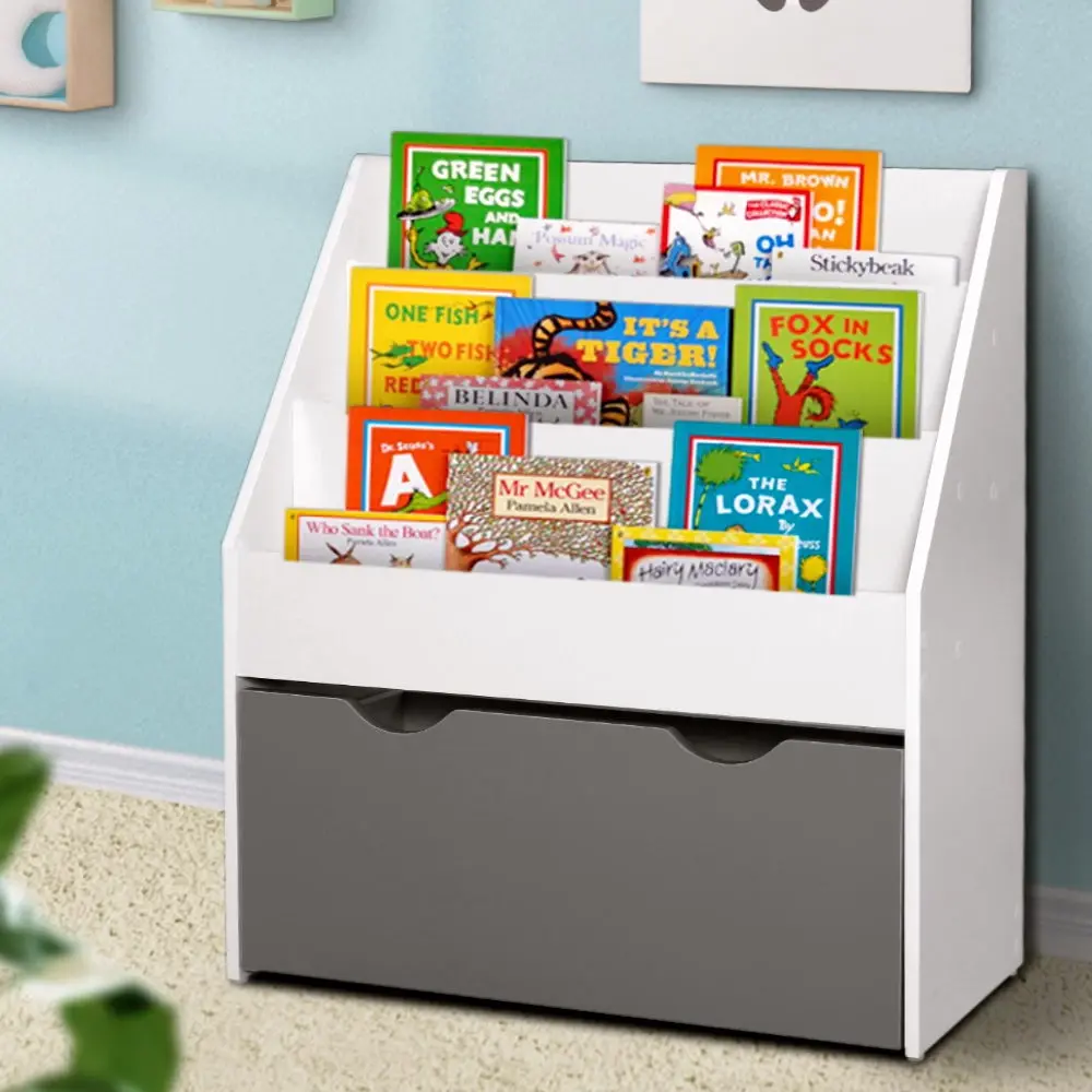 Keezi 3 Tiers Kids Bookshelf Magazine Rack Children Bookcase Organiser Storage - Up to 70% Off Kids & Baby Furniture