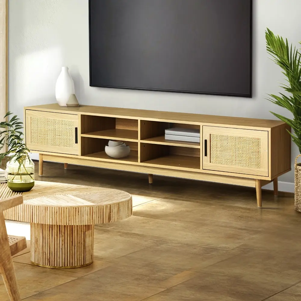 Artiss TV Cabinet Entertainment Unit 180cm Rattan Cole - Over 40% off Living Room Furniture